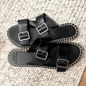 Abercrombie & Fitch Double Black Buckle Sandals Size 10